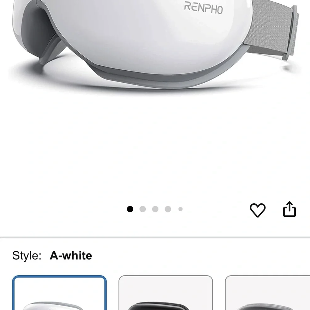 Renpho eyeris 1 Gray, white Eye Massager, new in box, Bluetooth, heating
